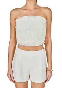 Smocking detail tube top