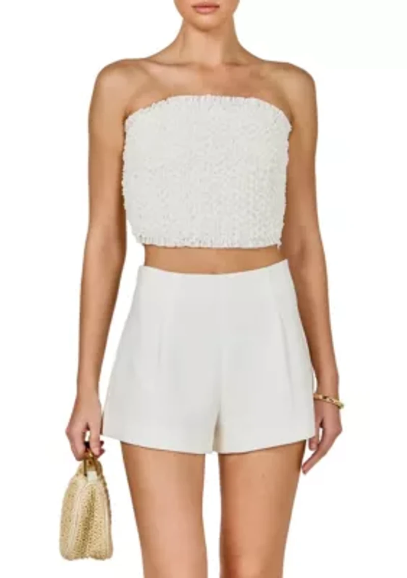 Smocking detail tube top