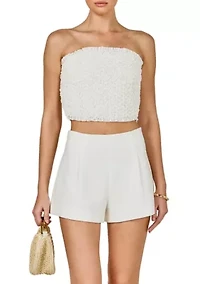 Smocking detail tube top