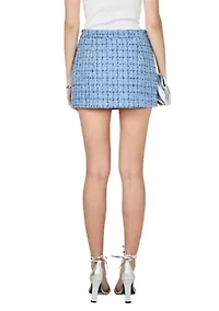 Tweed Front Flap Wrap Skirt