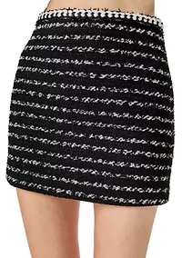 STRIPED TWEED SKIRT