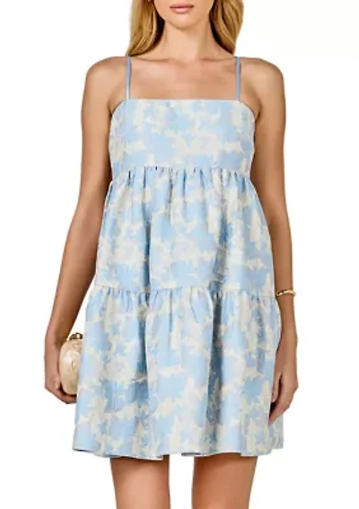 Floral Jacquard Mini Dress