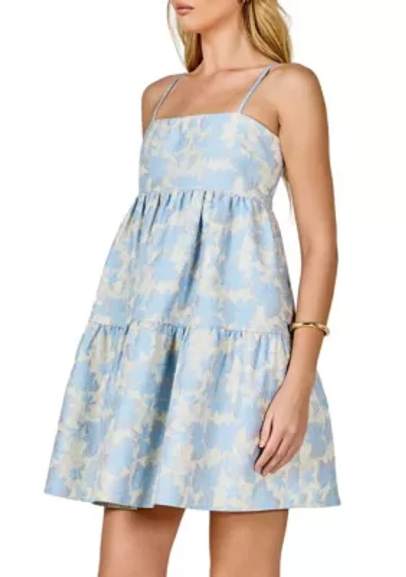 Floral Jacquard Mini Dress