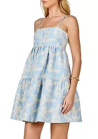 Floral Jacquard Mini Dress