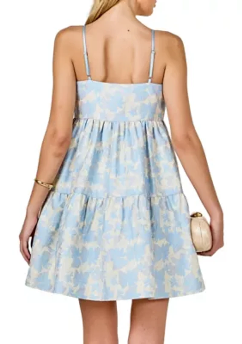 Floral Jacquard Mini Dress