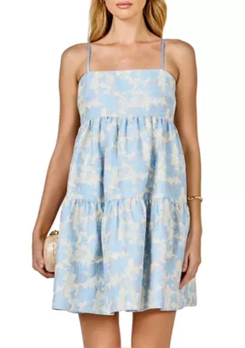 Floral Jacquard Mini Dress