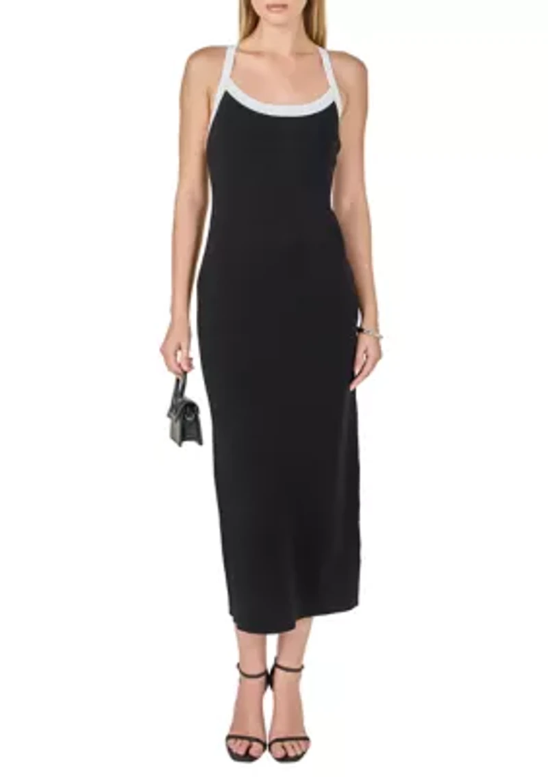 Cross Back Knit Midi Dress