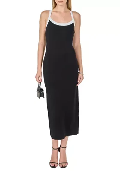 Cross Back Knit Midi Dress
