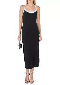 Cross Back Knit Midi Dress