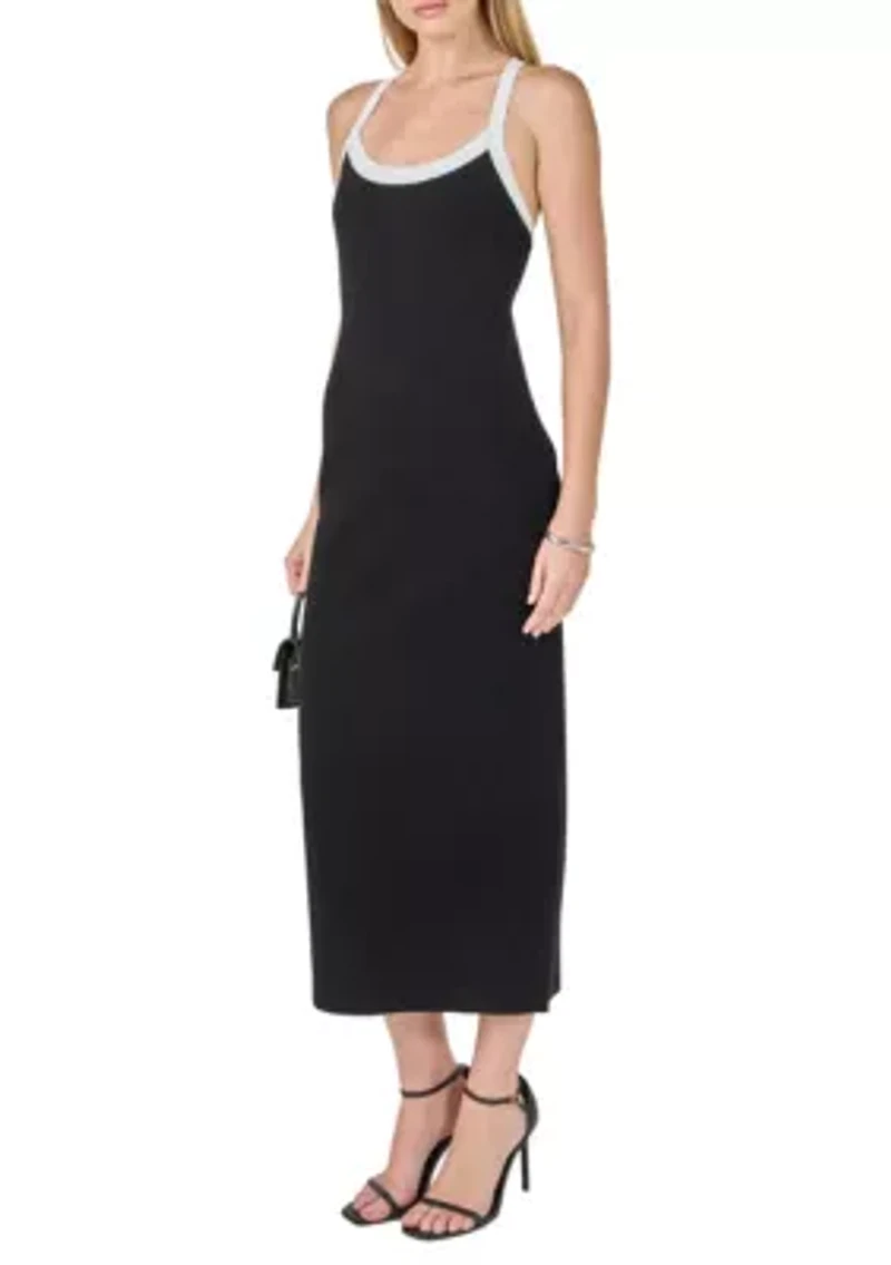 Cross Back Knit Midi Dress