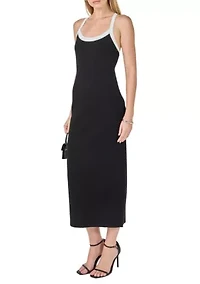 Cross Back Knit Midi Dress