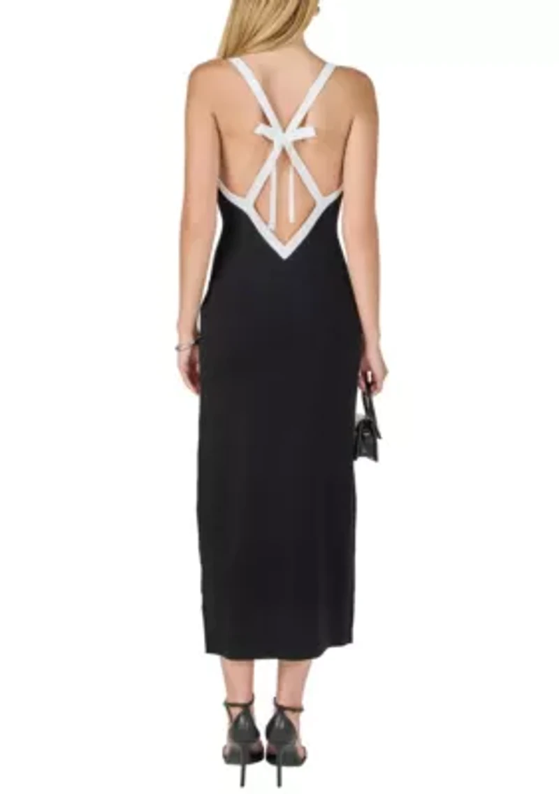 Cross Back Knit Midi Dress