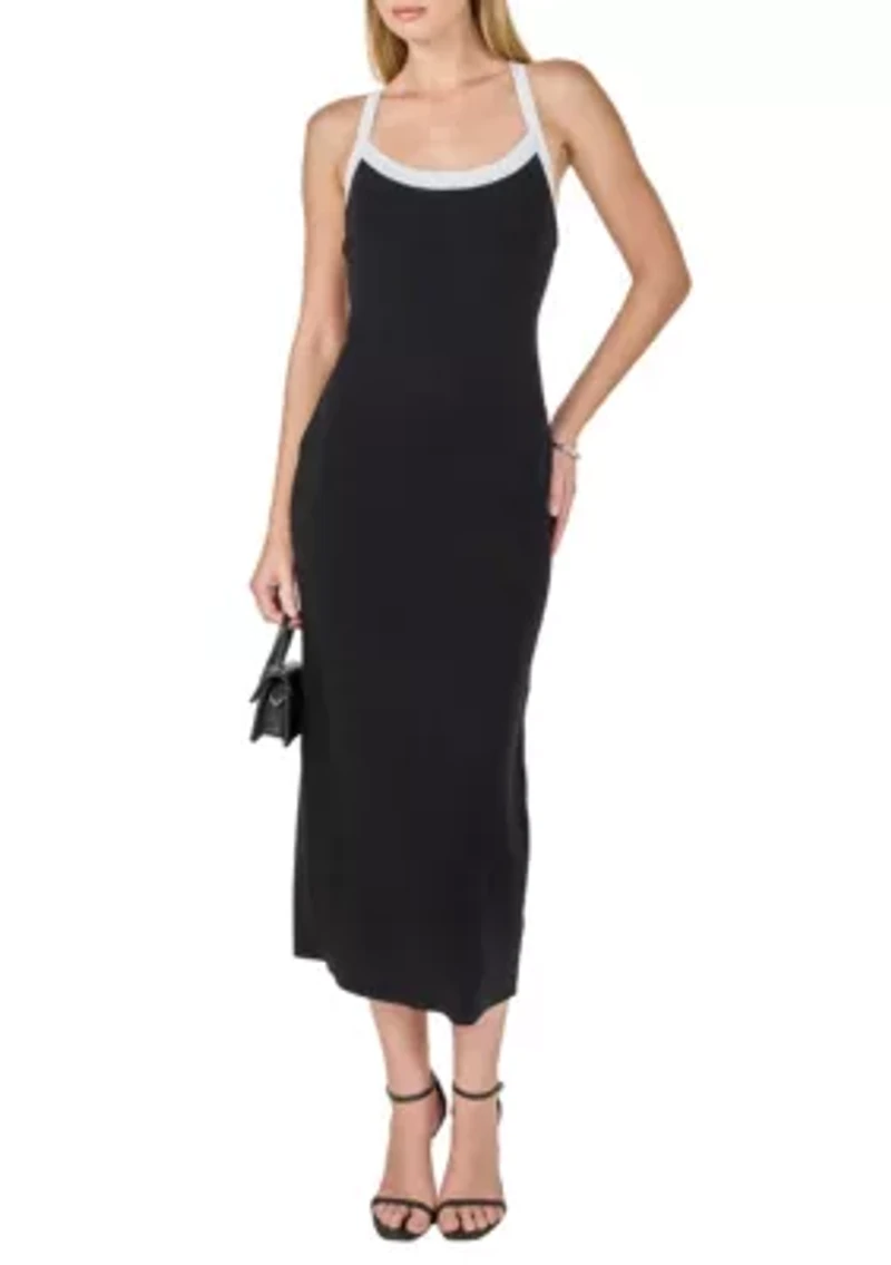 Cross Back Knit Midi Dress