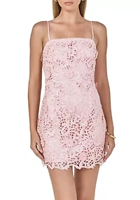 3DSEQUINS LACE MINI DRESS