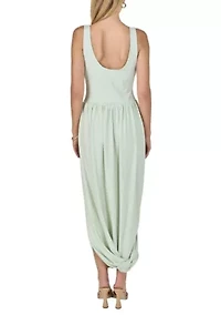 CONTRAST FLOWY MAXI DRESS