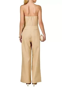 Floral Applique Strapless Jumpsuit