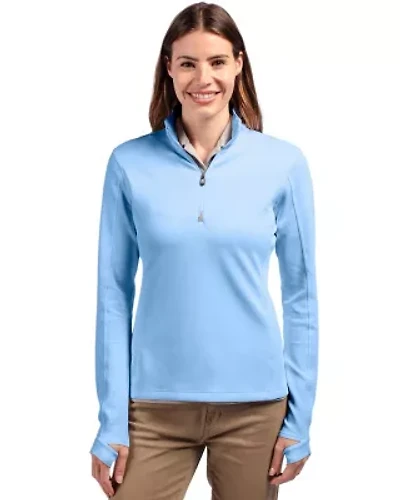 Cutter & Buck Traverse Stretch Eco Quarter Zip Womens Pullover