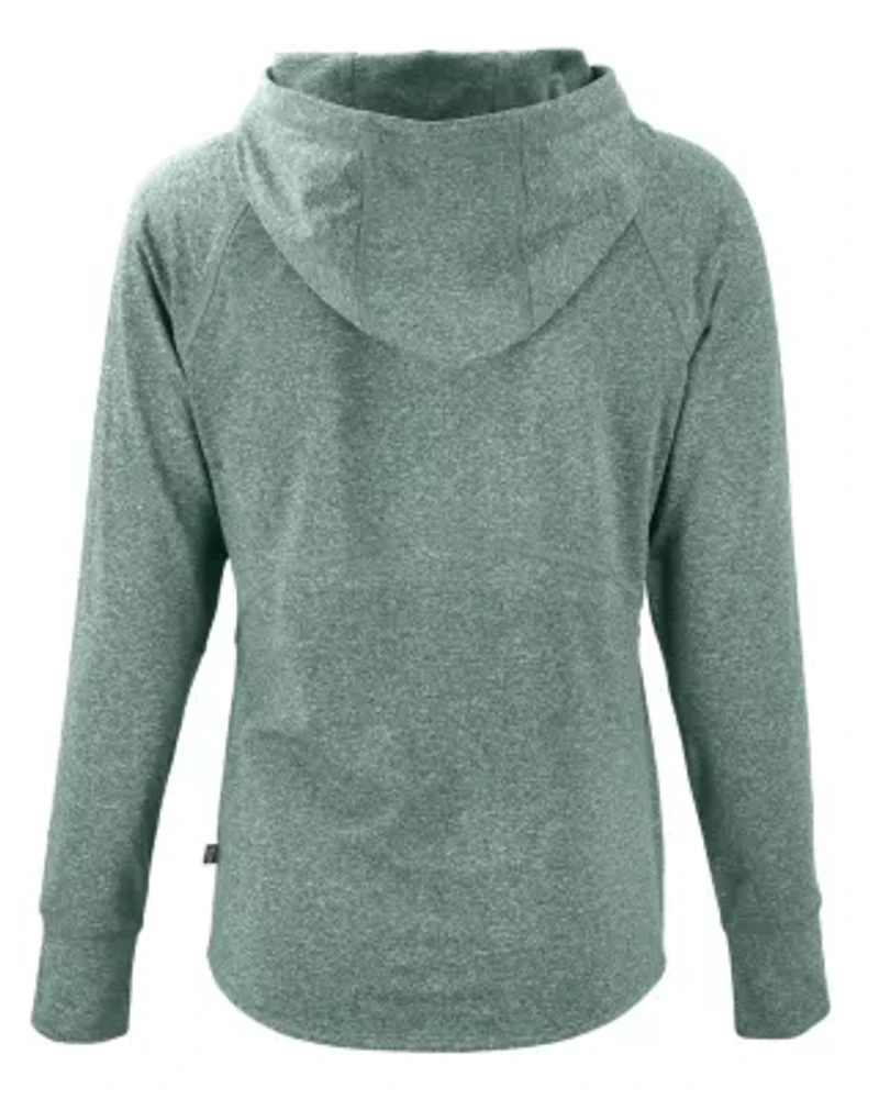 Cutter & Buck Adapt Knit Recycled Womens Heathered Hooded Pullover