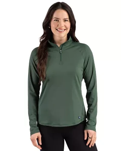 Cutter & Buck Prospect Epic Confidence Recycled Textured Stretch Womens Quarter Zip