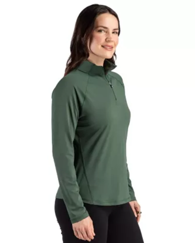 Cutter & Buck Prospect Epic Confidence Recycled Textured Stretch Womens Quarter Zip