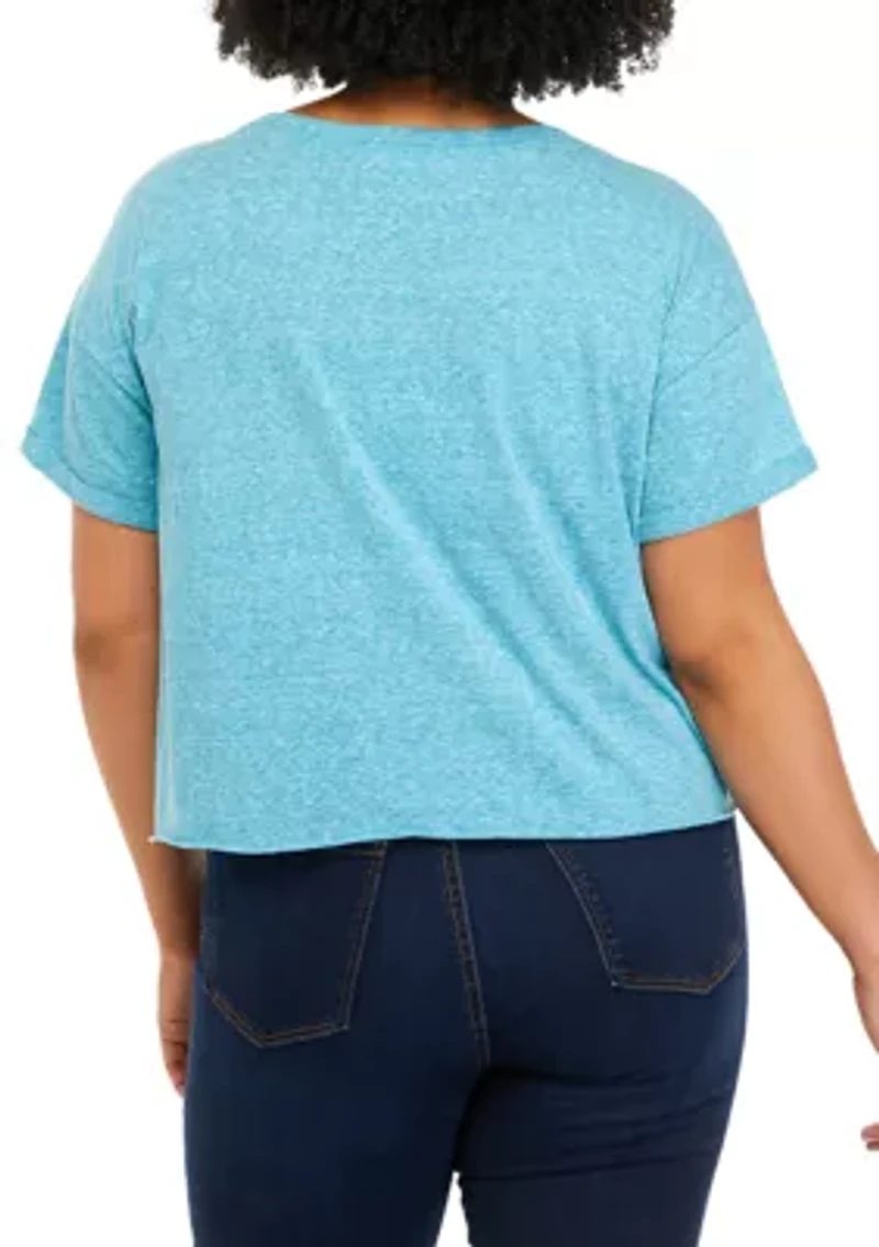 Plus Drop Shoulder Cropped T-Shirt