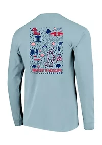 NCAA Ole Miss Rebels Campground Map Long Sleeve T-Shirt