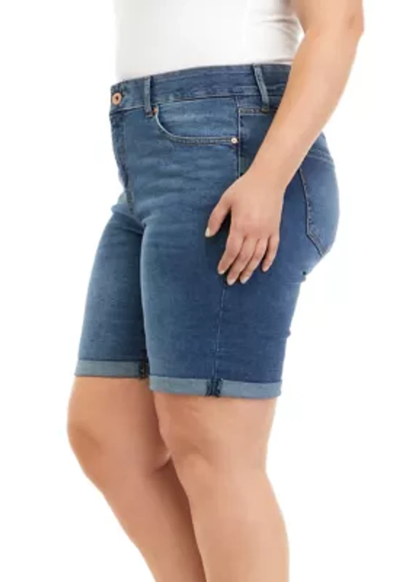Plus Willow Roll Cuff Bermuda Shorts