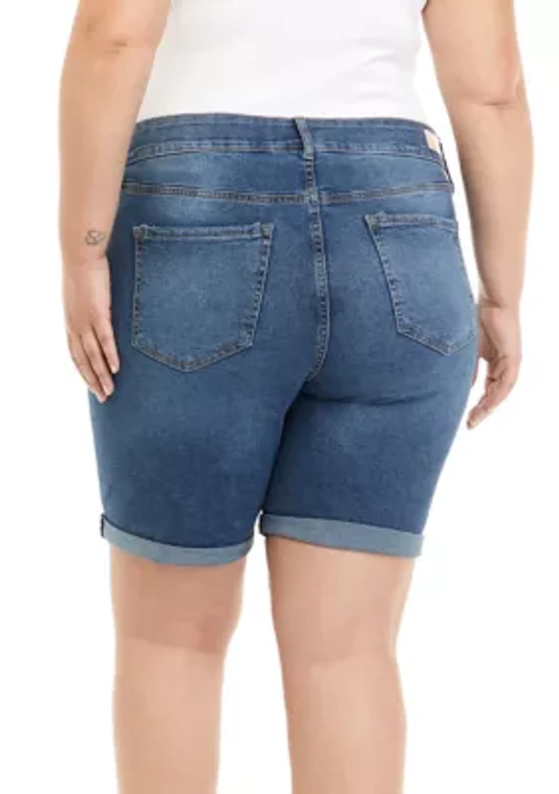 Plus Willow Roll Cuff Bermuda Shorts
