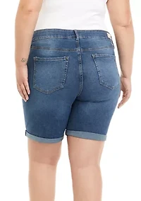 Plus Willow Roll Cuff Bermuda Shorts