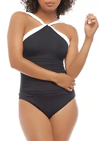 High Neck One Piece Swimsuit