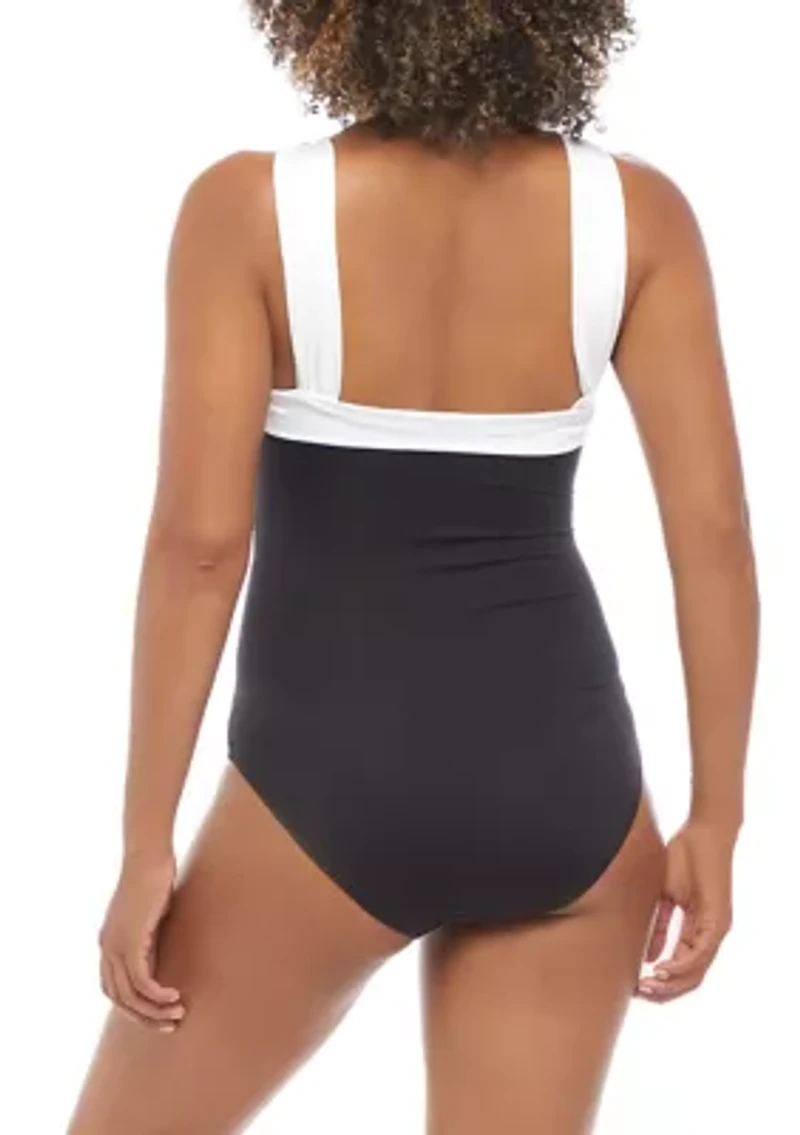 High Neck One Piece Swimsuit