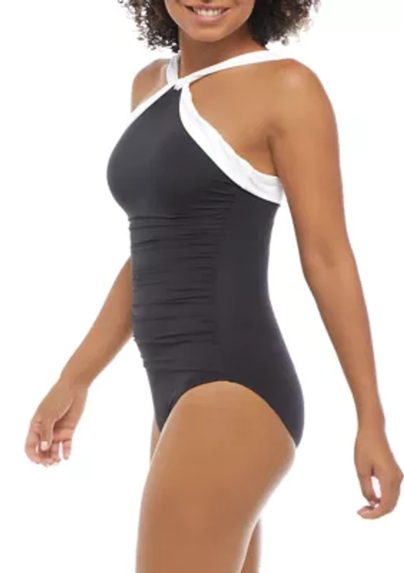 High Neck One Piece Swimsuit