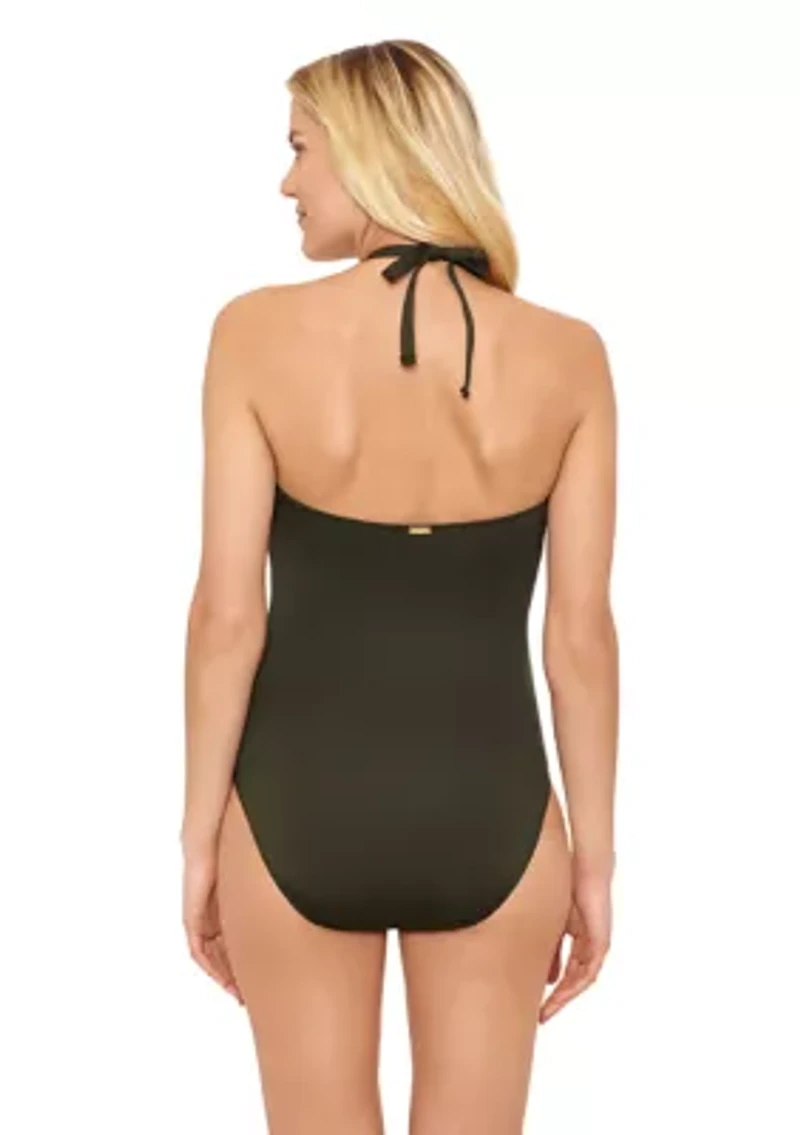 High Neck One Piece Swimsuit