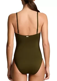 Women's Beach Club Solid V-Wire One Piece Swimsuit