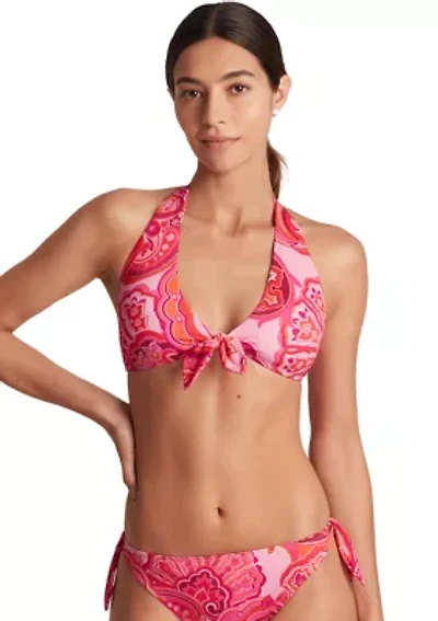 Tie Front Halter Bikini Top