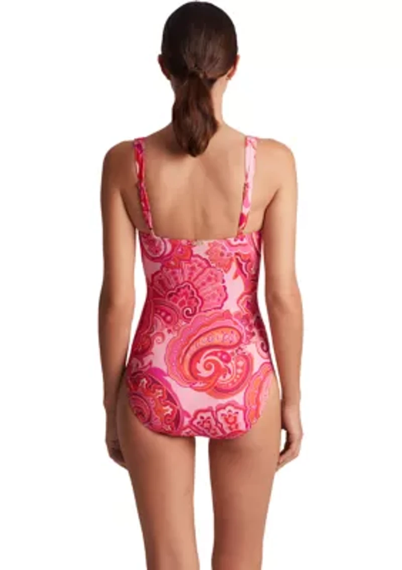 Tie Front One Piece Swimsuit