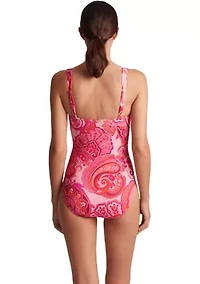 Tie Front One Piece Swimsuit