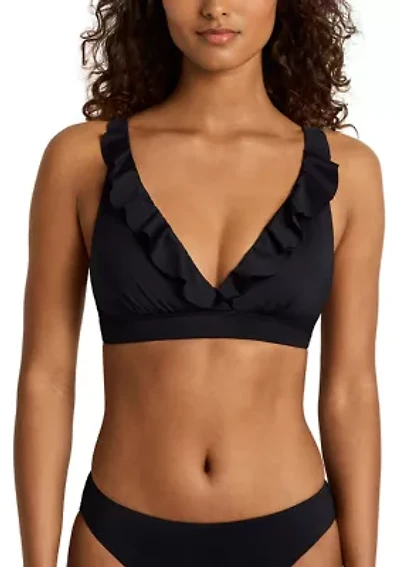 Beach Club Solids Ruffle Underwire Bra