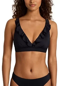 Beach Club Solids Ruffle Underwire Bra