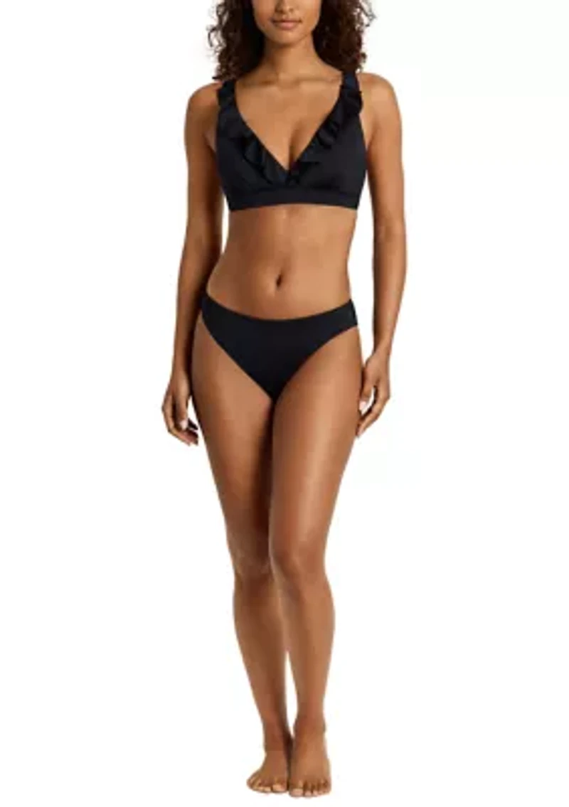 Beach Club Solids Ruffle Underwire Bra