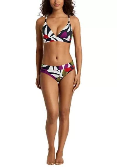 Modern Jungle Floral Triangle V-Neck Bikini Top