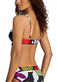 Modern Jungle Floral Triangle V-Neck Bikini Top