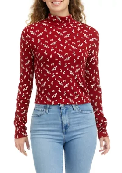 Long Sleeve Mock Ribbed T-Shirt