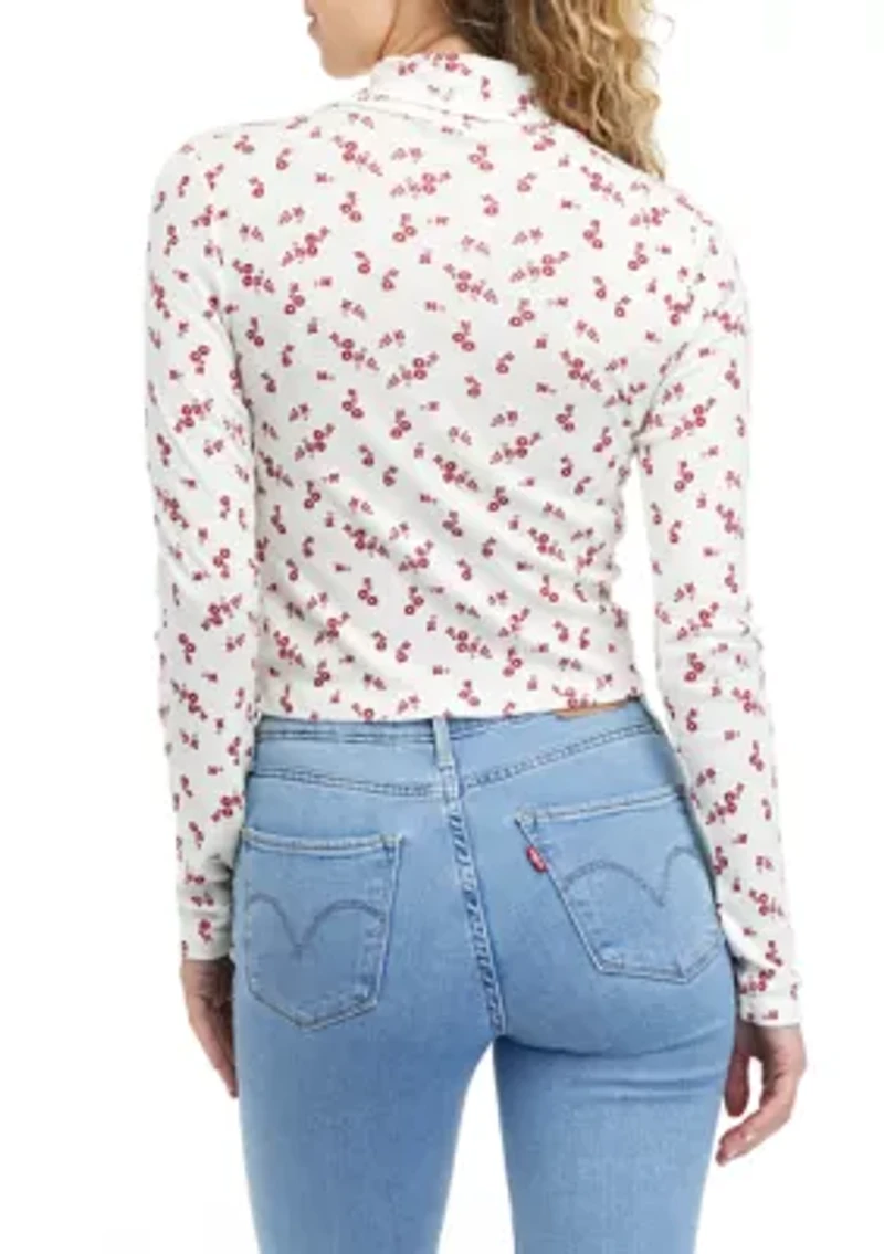 Long Sleeve Mock Ribbed T-Shirt