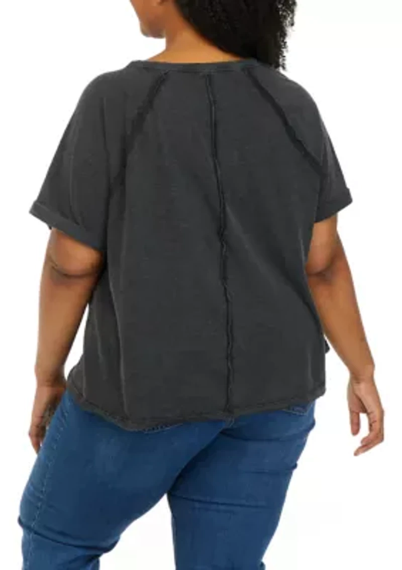 Plus Raglan Sleeve Boxy T-Shirt