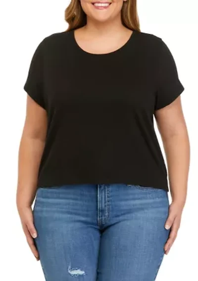 Plus Short Sleeve Crinkle Jersey T-Shirt