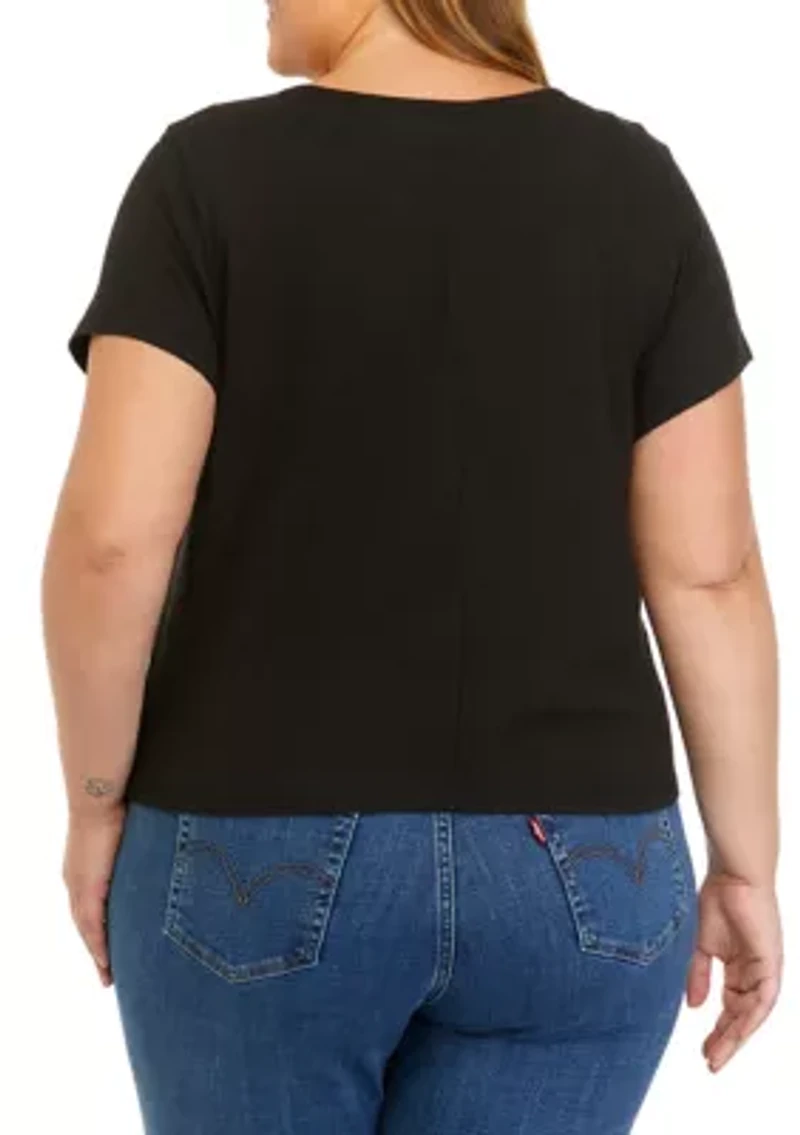 Plus Short Sleeve Crinkle Jersey T-Shirt