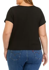 Plus Short Sleeve Crinkle Jersey T-Shirt