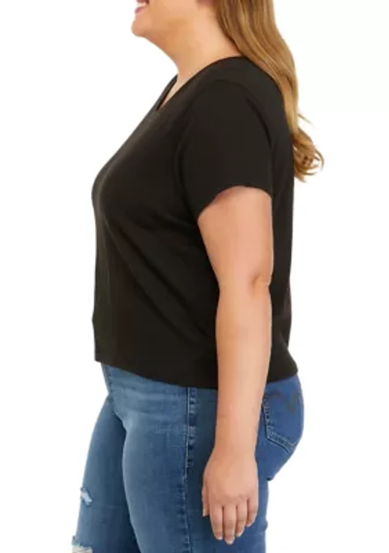 Plus Short Sleeve Crinkle Jersey T-Shirt
