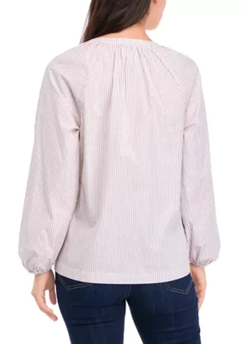 Women's Blouson Sleeve Peasant Top
